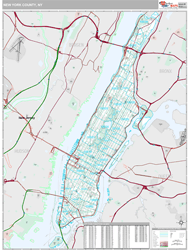 New York County, NY Wall Map