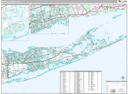 Suffolk County, NY Zip Code Wall Map