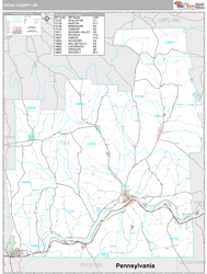 Tioga County, NY Wall Map