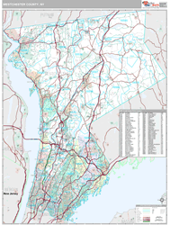 Westchester County, NY Zip Code Wall Map