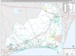 Brunswick County, NC Wall Map