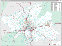 Buncombe County, NC Wall Map