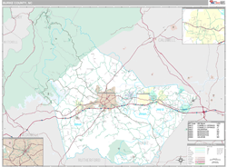 Burke County, NC Wall Map