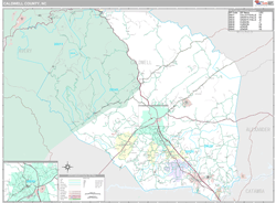 Caldwell County, NC Wall Map