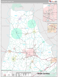 Cleveland County, NC Wall Map