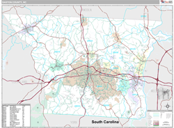 Gaston County, NC Wall Map