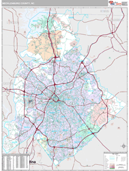 Mecklenburg County, NC Wall Map