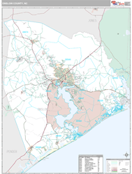 Onslow County, NC Wall Map