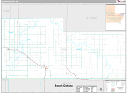 Adams County, ND Wall Map