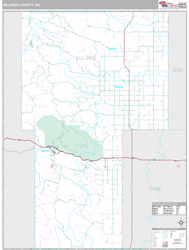 Billings County, ND Wall Map