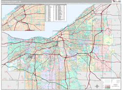 Cuyahoga County, OH Wall Map