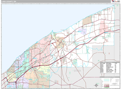 Lake County, OH Wall Map