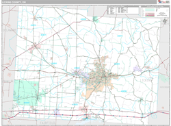 Licking County, OH Wall Map