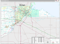 Lucas County, OH Wall Map