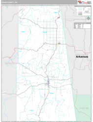 Adair County, OK Wall Map