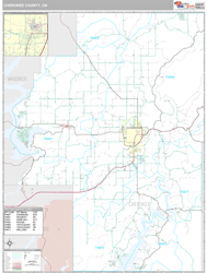 Cherokee County, OK Wall Map