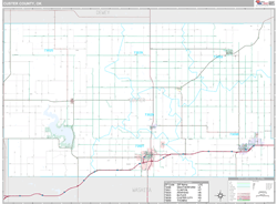 Custer County, OK Wall Map