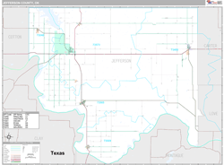 Jefferson County, OK Wall Map