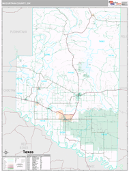 McCurtain County, OK Wall Map