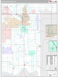 Pottawatomie County, OK Wall Map