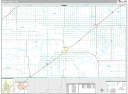 Texas County, OK Wall Map