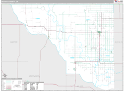 Woods County, OK Wall Map