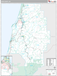 Coos County, OR Wall Map