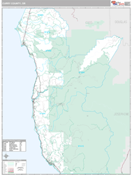 Curry County, OR Wall Map