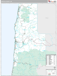 Lincoln County, OR Wall Map