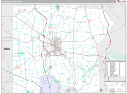 Lawrence County, PA Wall Map