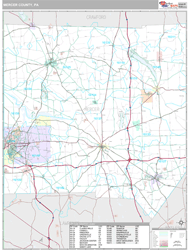 Mercer County, PA Wall Map