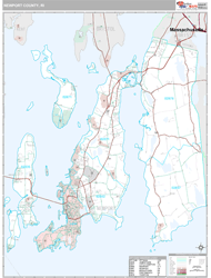 Newport County, RI Wall Map