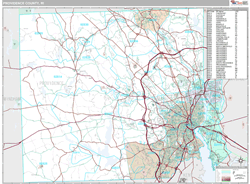 Providence County, RI Wall Map