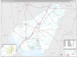 Clarendon County, SC Wall Map