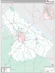 Greenwood County, SC Wall Map