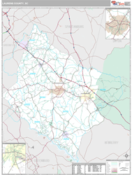 Laurens County, SC Wall Map