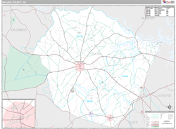 Saluda County, SC Wall Map