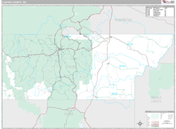 Custer County, SD Wall Map