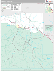 Lawrence County, SD Wall Map