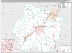 Maury County, TN Wall Map