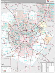 Bexar County, TX Wall Map