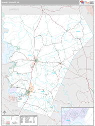 Burnet County, TX Wall Map