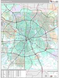 Dallas County, TX Wall Map