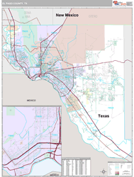 El Paso County, TX Zip Code Wall Map