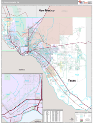 El Paso County, TX Wall Map