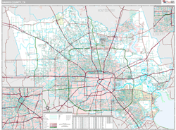 Harris County, TX Wall Map