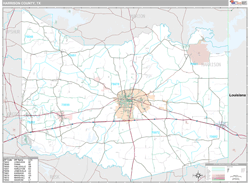 Harrison County, TX Wall Map