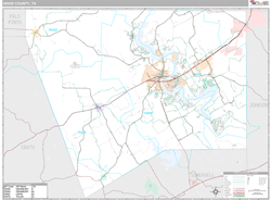 Hood County, TX Wall Map