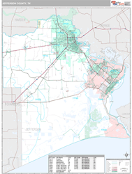 Jefferson County, TX Wall Map