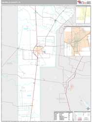 Jim Wells County, TX Wall Map